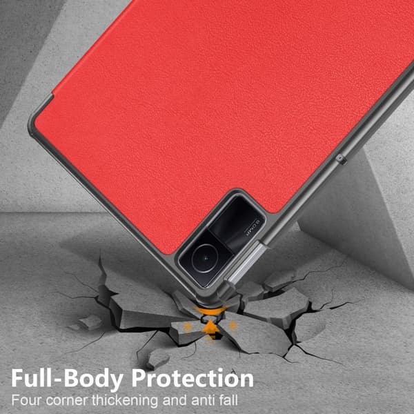 SKALO Xiaomi Redmi Pad SE Trifold Flip Cover - Rød