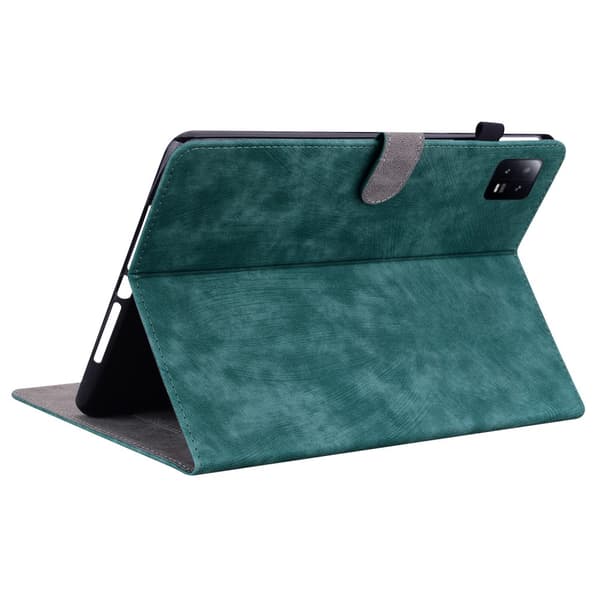 SKALO Xiaomi Pad 6 Cute Tiger PU-læder Flip Cover - Grøn
