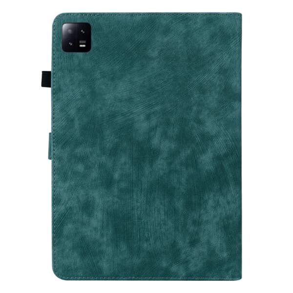 SKALO Xiaomi Pad 6 Cute Tiger PU-læder Flip Cover - Grøn