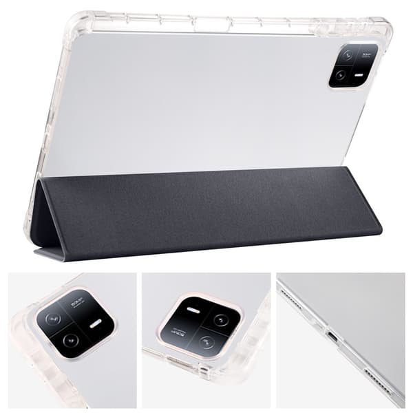 SKALO Xiaomi Pad 6 Trifold Etui med gennemsigtig bagside - Sort