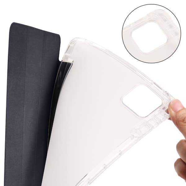 SKALO Xiaomi Pad 6 Trifold Etui med gennemsigtig bagside - Sort