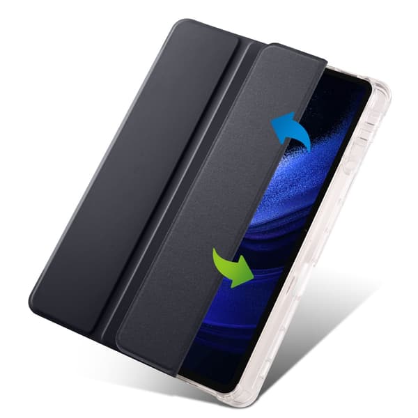 SKALO Xiaomi Pad 6 Trifold Etui med gennemsigtig bagside - Sort