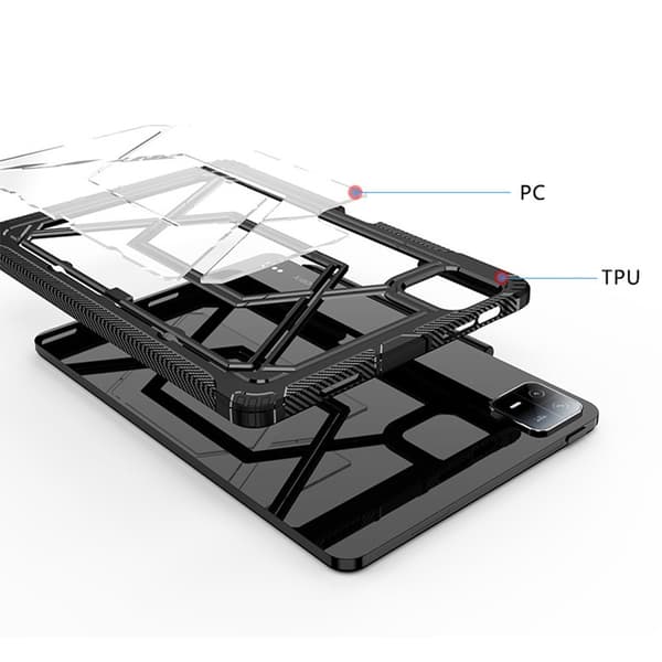 SKALO Xiaomi Pad 6 Armor X Hybrid Cover - Sort