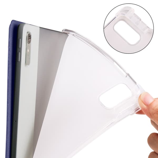 SKALO Lenovo Tab P11 Gen 2 Trifold Suojakotelo läpinäkyvällä taustapaperilla - Tummansininen