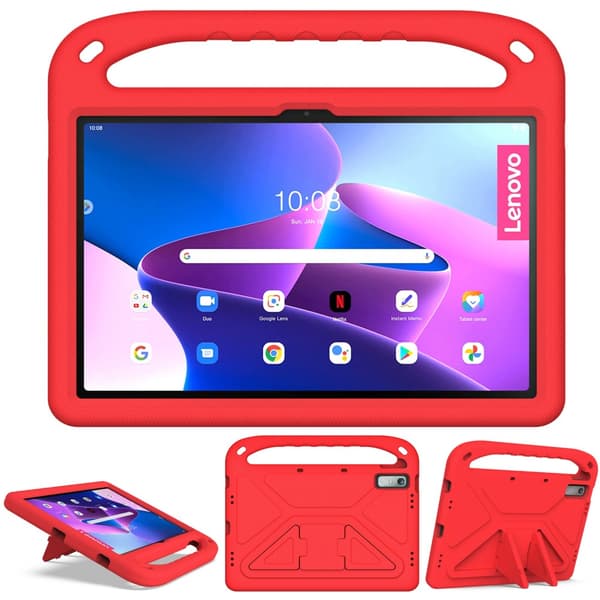 SKALO Lenovo Tab P11 Gen 2 Lapsikuori kahvalla ja jalustalla - Punainen