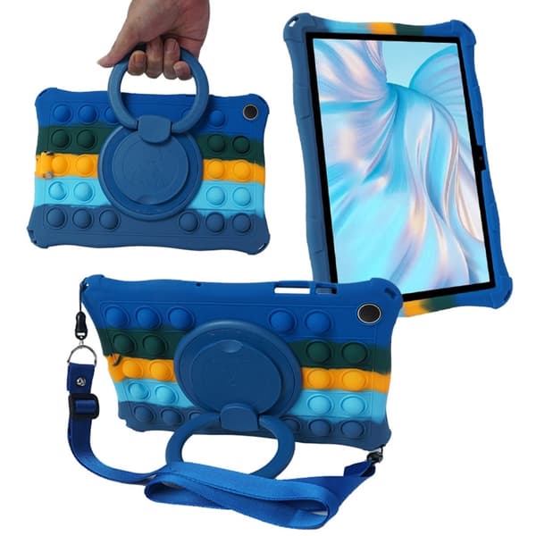 SKALO Samsung Tab A9+ Stødresistent Armor Popit silikone Cover - Blå