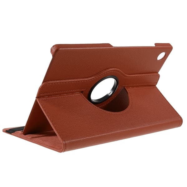 SKALO Samsung Tab A9+ 360 Litchi Flip Cover - Brun