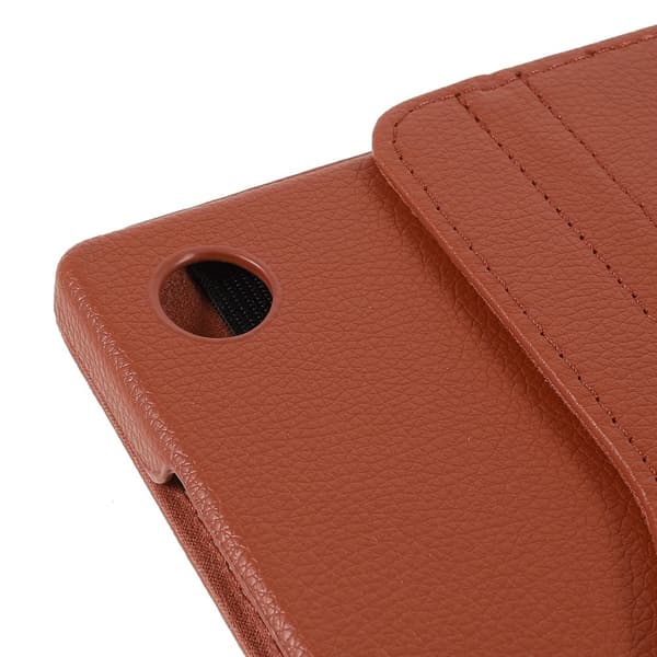 SKALO Samsung Tab A9+ 360 Litchi Flip Cover - Brun