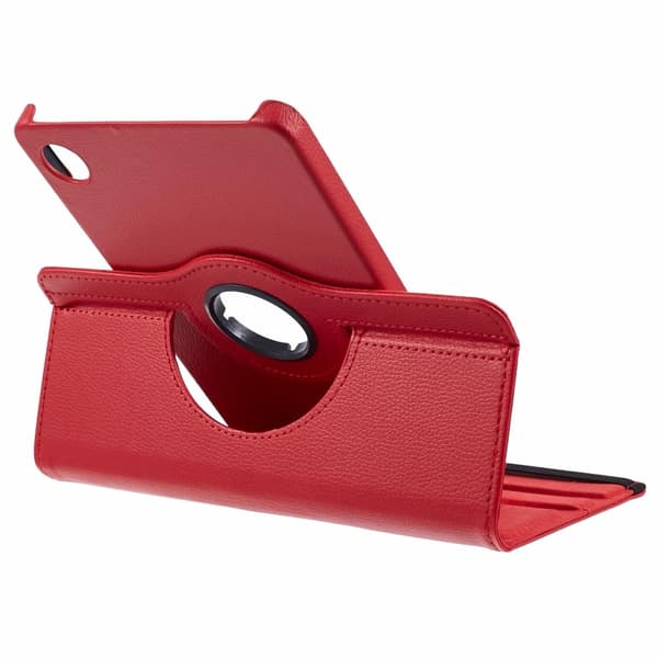 SKALO Samsung Tab A9 360 Litchi Flip Cover - Rød