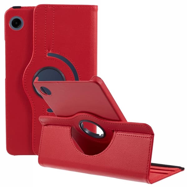 SKALO Samsung Tab A9 360 Litchi Flip Cover - Rød