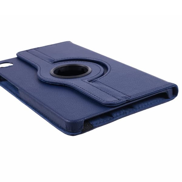 SKALO Samsung Tab A9 360 Litchi Suojakotelo - Tummansininen