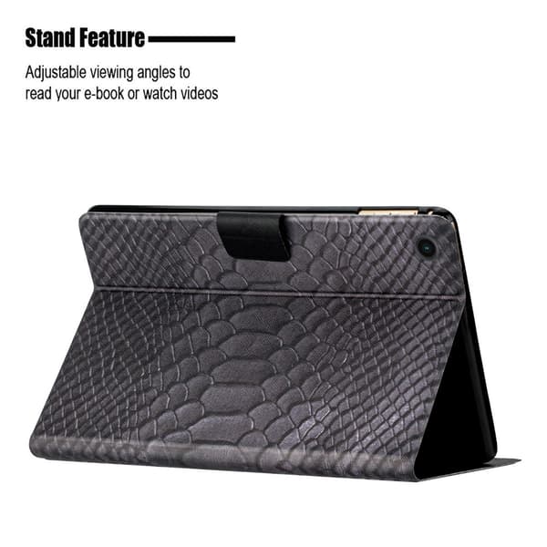 SKALO Samsung Tab A9 Croco PU-læder Flip Cover - Sort