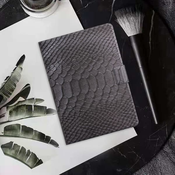 SKALO Samsung Tab A9 Croco PU-læder Flip Cover - Sort