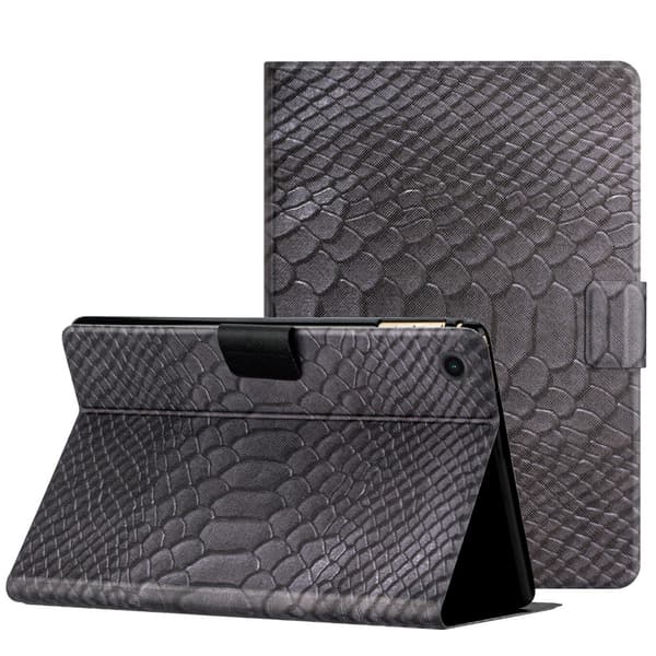 SKALO Samsung Tab A9 Croco PU-læder Flip Cover - Sort