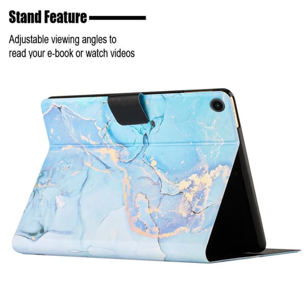 SKALO Samsung Tab A9 Marmor Flip Cover - Blå