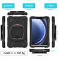 Pikkukuva 9 / 9: SKALO Samsung Tab A9 Extra Shockproof Armor 360 Kahva/Tripod Suojakuori - Musta