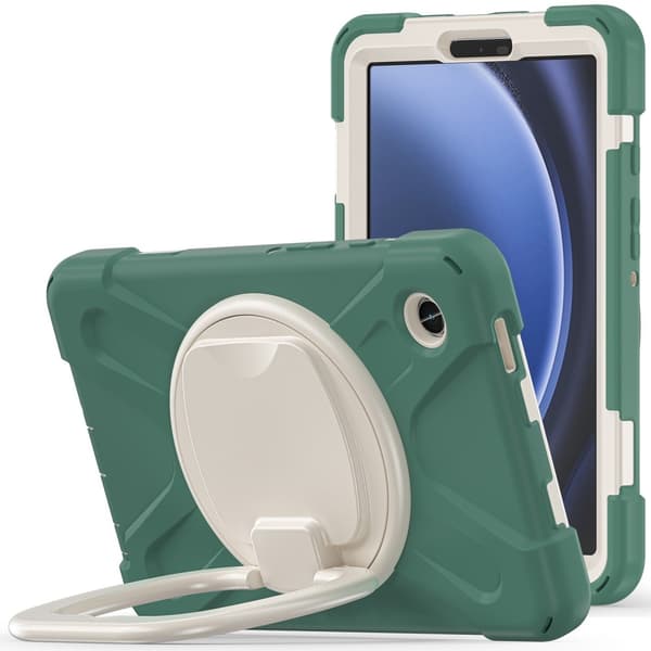 SKALO Samsung Tab A9 Ekstra stødsikker Armor 360 håndtag/stativ Cover -. Grøn