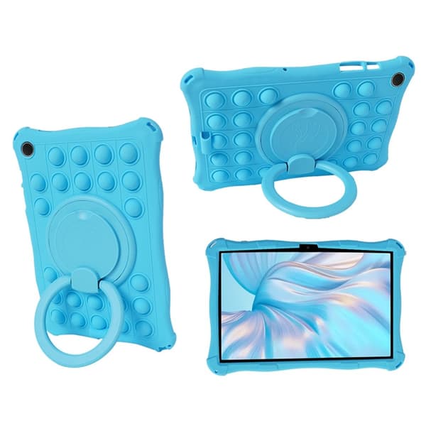 SKALO Samsung Tab A9 Shock Resistant Armor Popit Silicone Kuori - Turkoosi