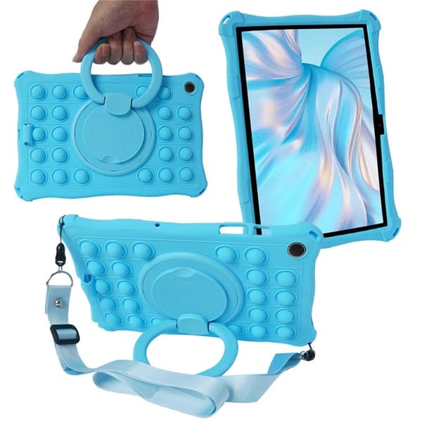 SKALO Samsung Tab A9 Shock Resistant Armor Popit Silicone Kuori - Turkoosi