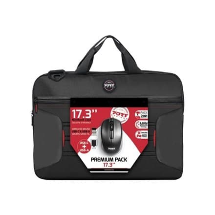 HAVNEDESIGN | Passer op til størrelse "" | PREMIUM PAKKE 17,3 | Messenger - Dokumentmappe | Sort