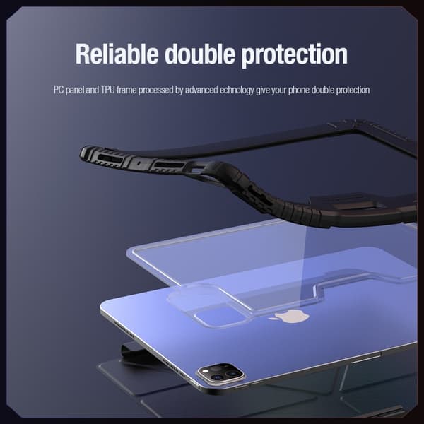 NILLKIN iPad Pro 11 (2024) Trifold-etui med gennemsigtig bagside - Sort
