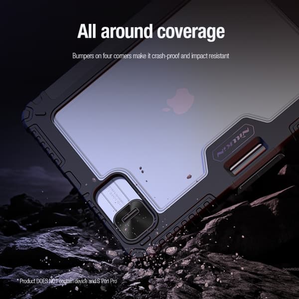 NILLKIN iPad Pro 11 (2024) Trifold-etui med gennemsigtig bagside - Sort