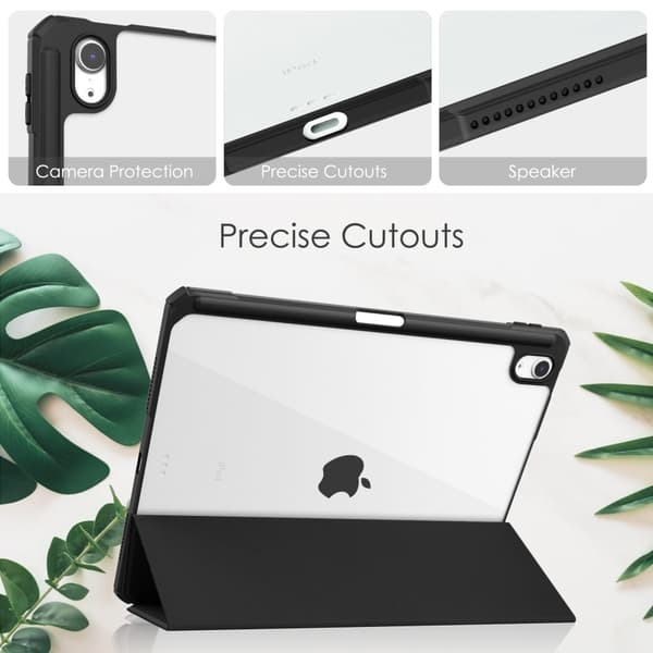 SKALO iPad Air 11 (2024) Trifold Etui med gennemsigtig bagside - Sort