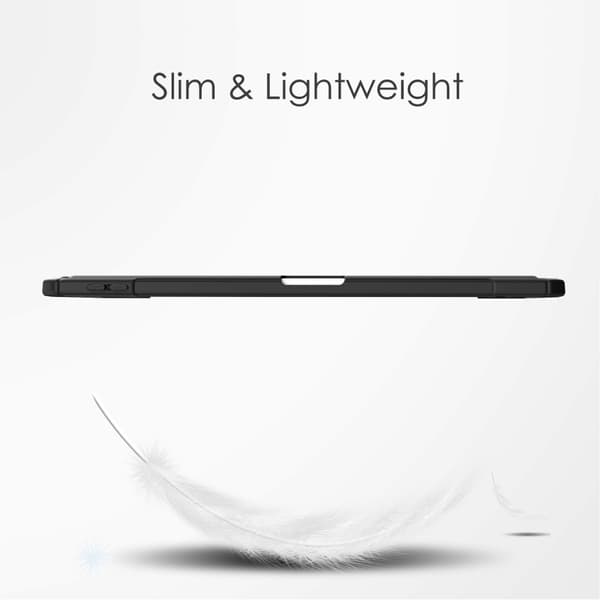 SKALO iPad Air 11 (2024) Trifold Etui med gennemsigtig bagside - Sort