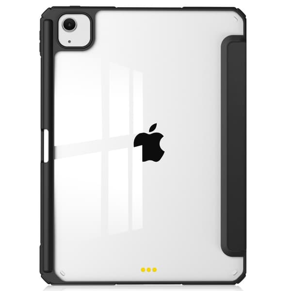 SKALO iPad Air 13 (2024) Trifold Suojakotelo läpinäkyvällä taustapaperilla - Musta