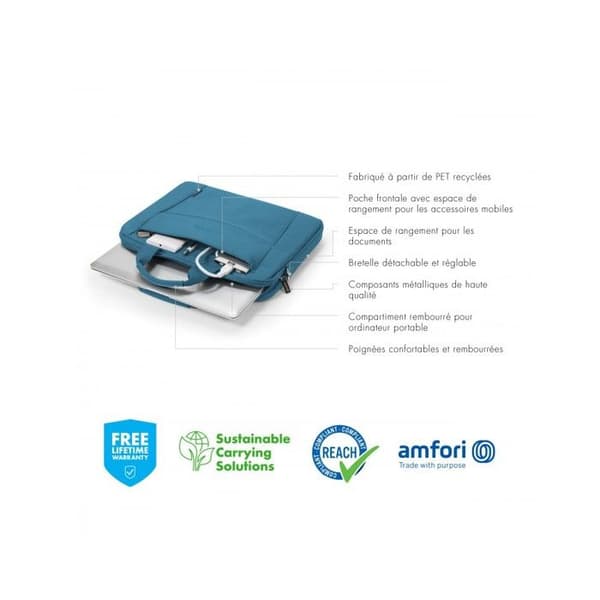 BAG PCP 13/14.1 SLIM ECOBASE PET BLUE DICOTA