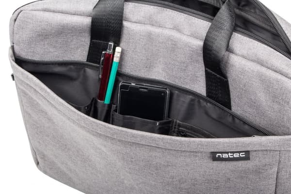 NATEC Mustela notebook-etui 39,6 cm (15,6") Messenger-etui Grå