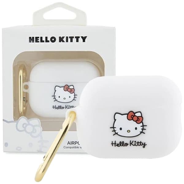 Hello Kitty Silikon 3D Kitty Head Case for AirPods Pro 2 (2022/2023) - Hvit