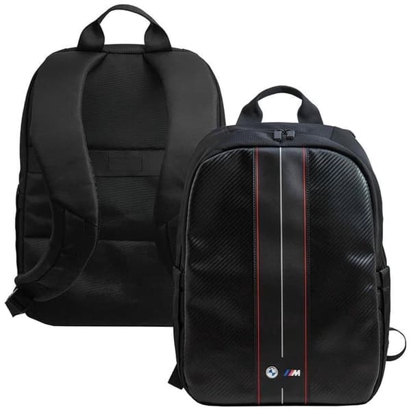 BMW Carbon & Red Stripe Ryggsekk for 16" bærbar PC - Svart