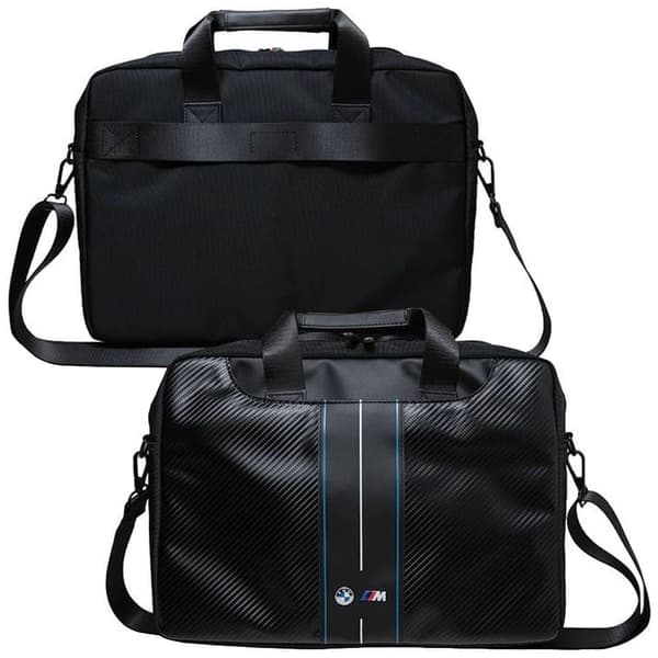 BMW Carbon & Blue Stripe bag for 16" bærbar PC - svart