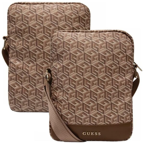 Guess GUTB10HGCFSEW 10 pose - brun GCube Stripe nettbrettveske