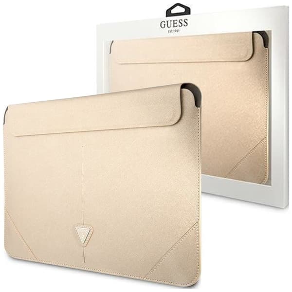 Guess Sleeve GUCS16PSATLE 16 beige/beige Saffiano Triangle Logo