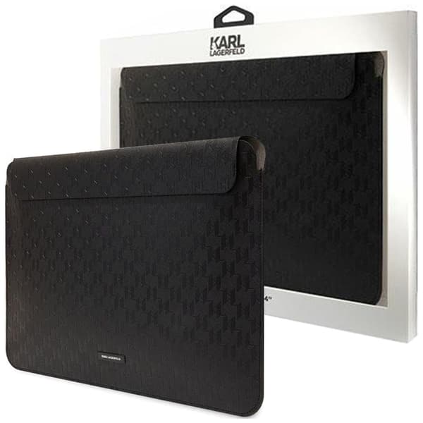Karl Lagerfeld Saffiano Plaque Laptop Veske 14 - Svart