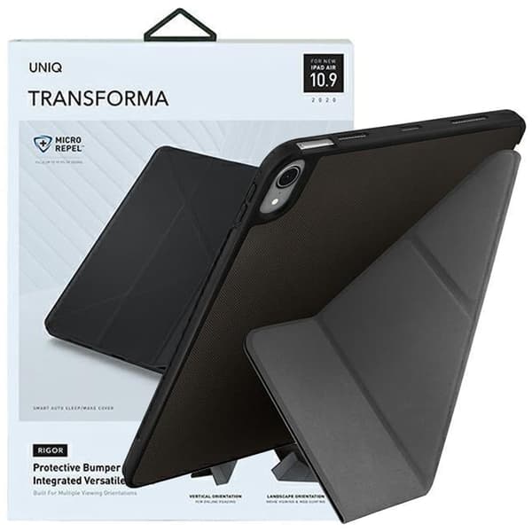 UNIQ-deksel Transforma Rigor iPad Air 10.9 (2020) grå/karbongrå Antimikrobiell