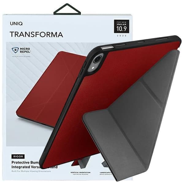 UNIQ-deksel Transforma Rigor iPad Air 10.9 (2020) Rød/korallrød Atnimi Microbial