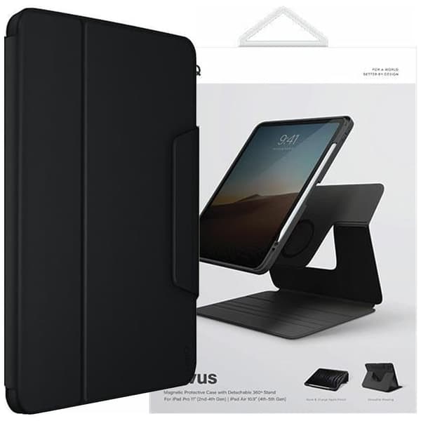 Uniq Rovus-deksel for iPad Pro 11 (2021-2022) / Air 10.9 (2020-2022) - svart magnetisk deksel