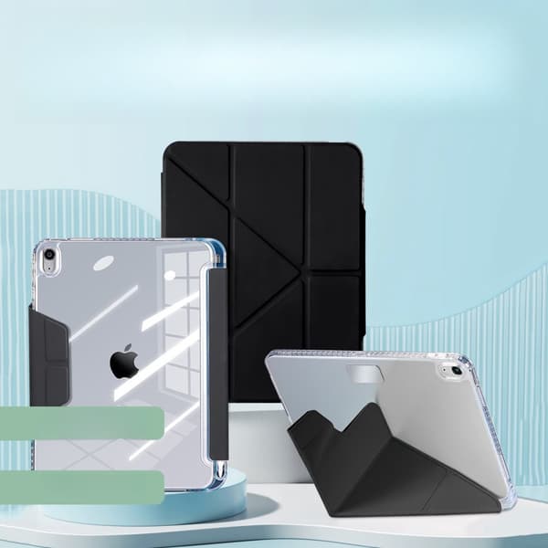 INF Klassinen musta suojakotelo iPadille kynätelineellä - oikea kynäpaikka iPad Air4/Air5/Air6 (10.9)