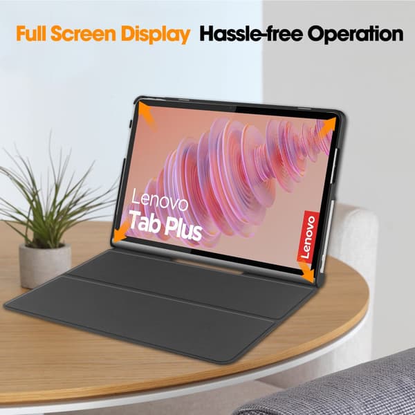 SKALO Lenovo Tab Plus 11.5" Duofold PU-Läder Fodral - Röd