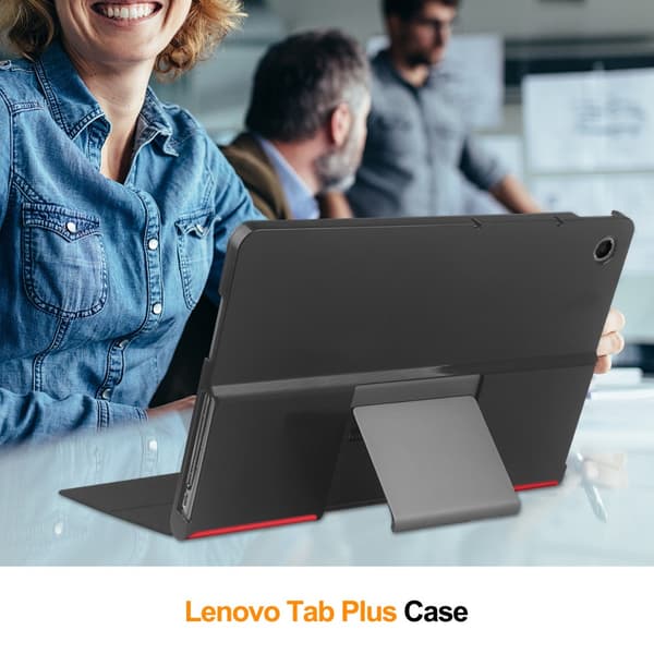 SKALO Lenovo Tab Plus 11.5" Duofold PU-Läder Fodral - Röd