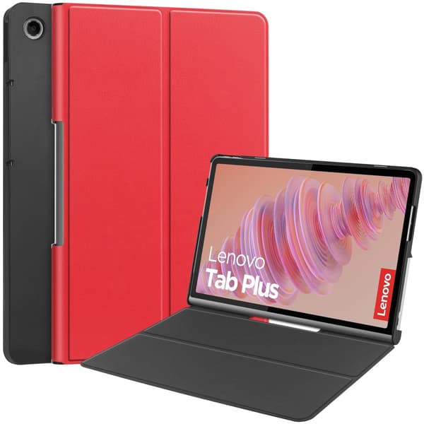 SKALO Lenovo Tab Plus 11.5" Duofold PU-Läder Fodral - Röd