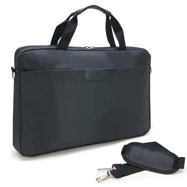 WAYTEX 71016 Laptopväska 17,3 tums dokumenthållare och fickor med dragkedja i vattentät nylonsvart