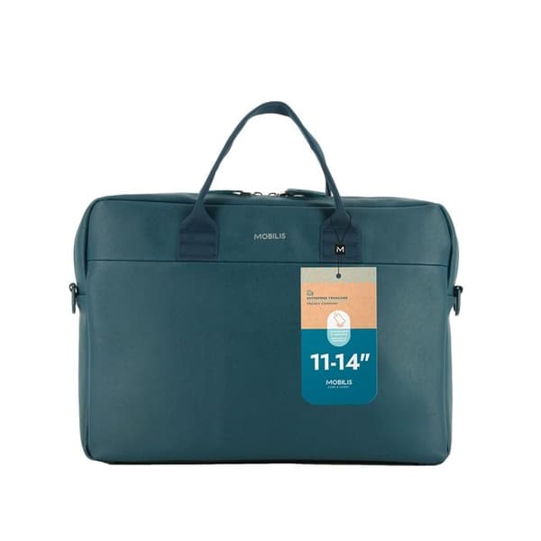 Laptopväska 11-14", PC/Surfplatta Axelväska, Kompatibel MacBook 13", Läderlook, Preussian Blue