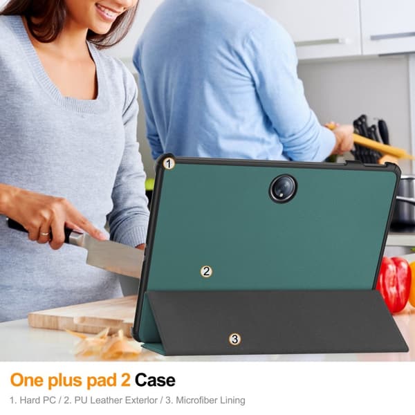 SKALO OnePlus Pad 2 Trifold Fodral - Grön