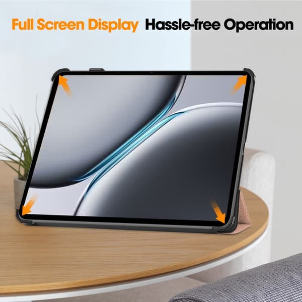 SKALO OnePlus Pad 2 Trifold Flip Cover - Rosa guld