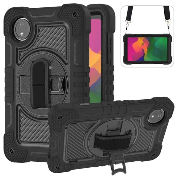 SKALO Xiaomi Redmi Pad SE 8.7 Extra Stöttåligt Armor 360 Handtag/Stativ Skal - Svart