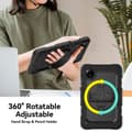 Pikkukuva 3 / 11: SKALO Xiaomi Redmi Pad SE 8.7 Armor 360 kahva olkahihna+Näytönsuoja Kotelo - Musta